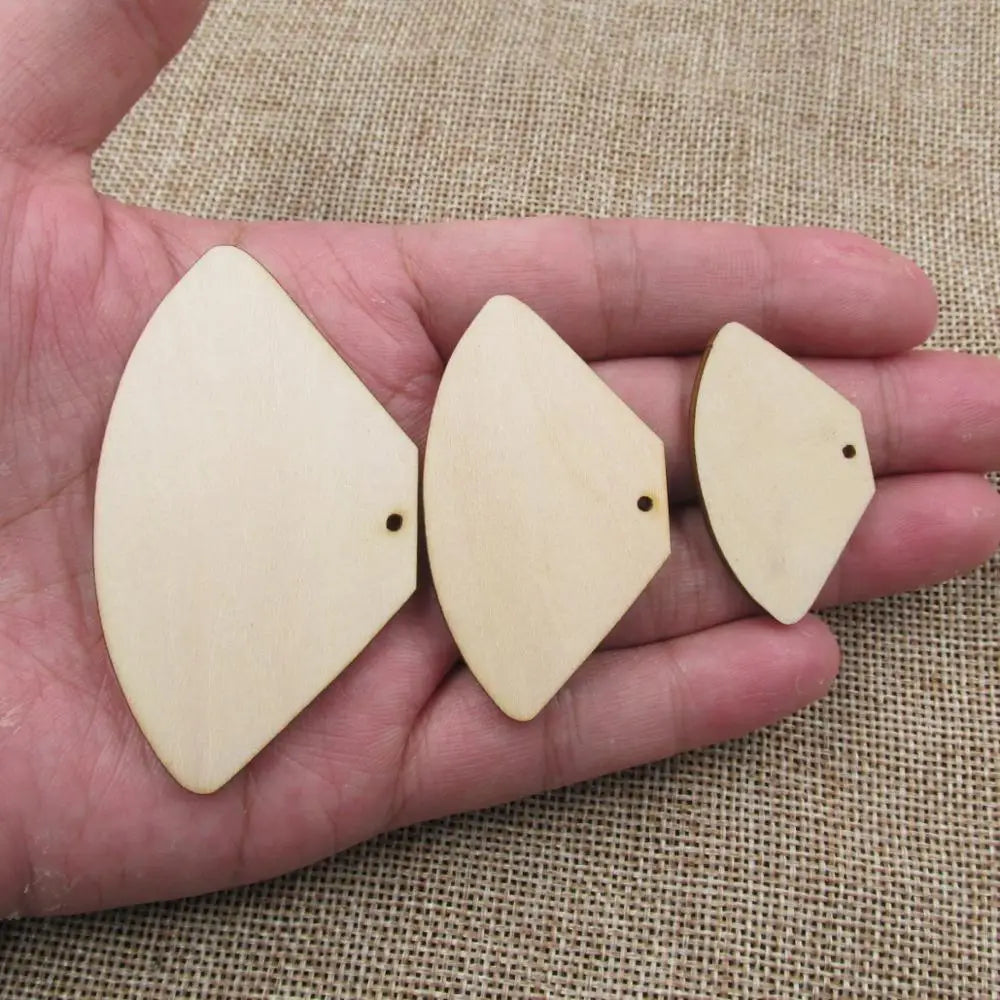 10pcs Unfinished Wood Column Fan Earring Blank Shapes Jewelry  Jewel Base For DIY Painting Project Craft