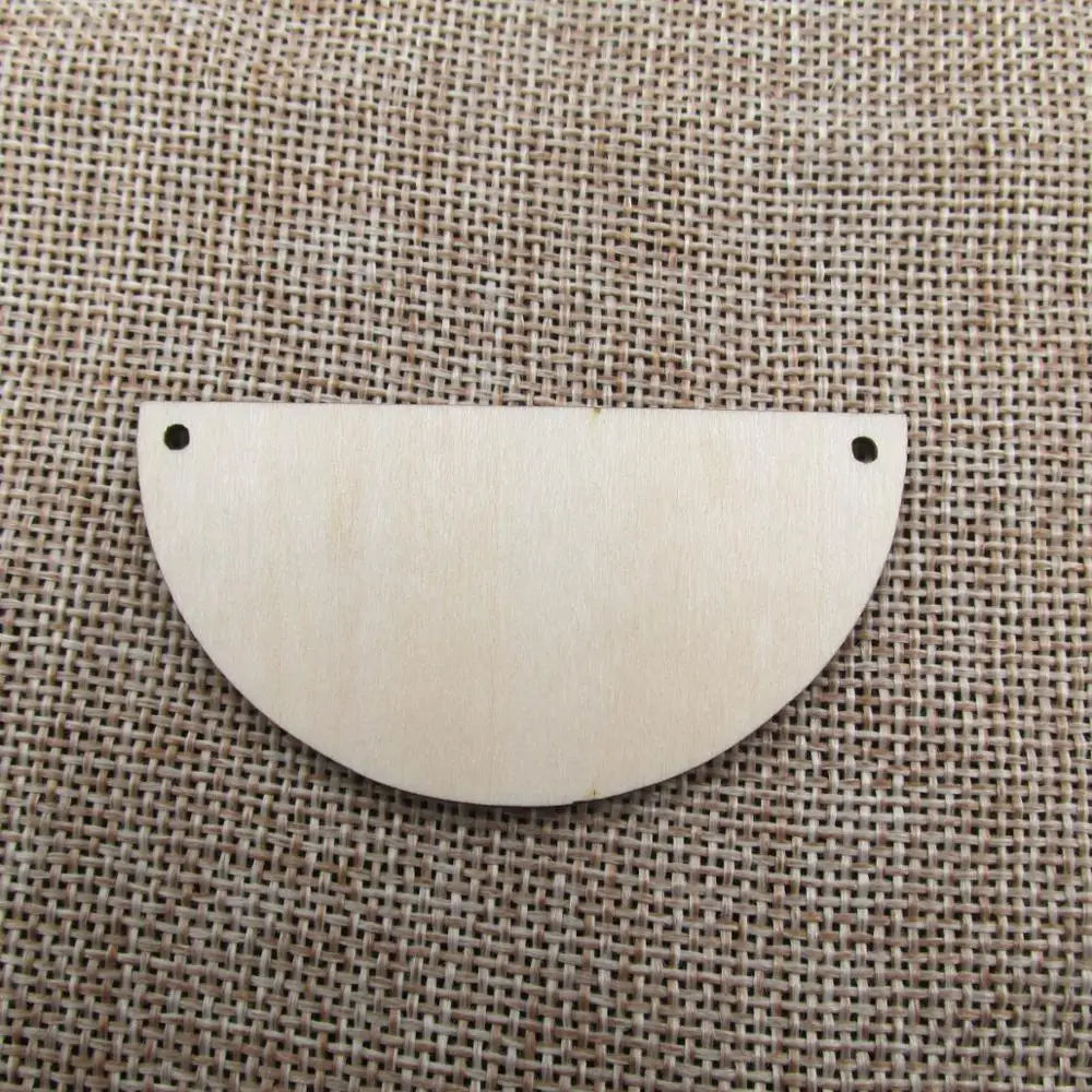 Unfinished Wood Earrings Blanks, Classic Half Circle Shape, Cutouts Plywood for DIY Crafts, Jewel Base Making, 63mm x 32mm