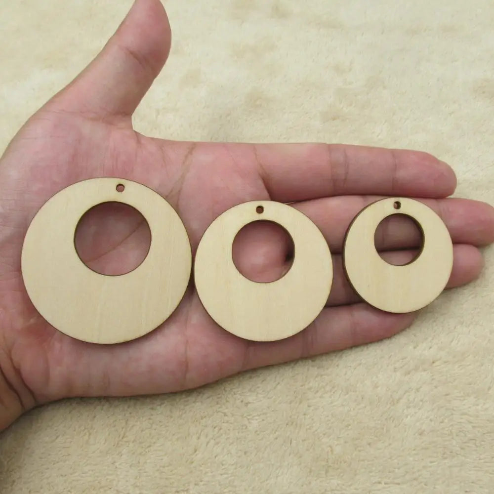 Unfinished Wooden Earrings, Blank Circle, Oval Wood Drop, Dangle Ear Rings for Jewelry, DIY Craft Making Supplies