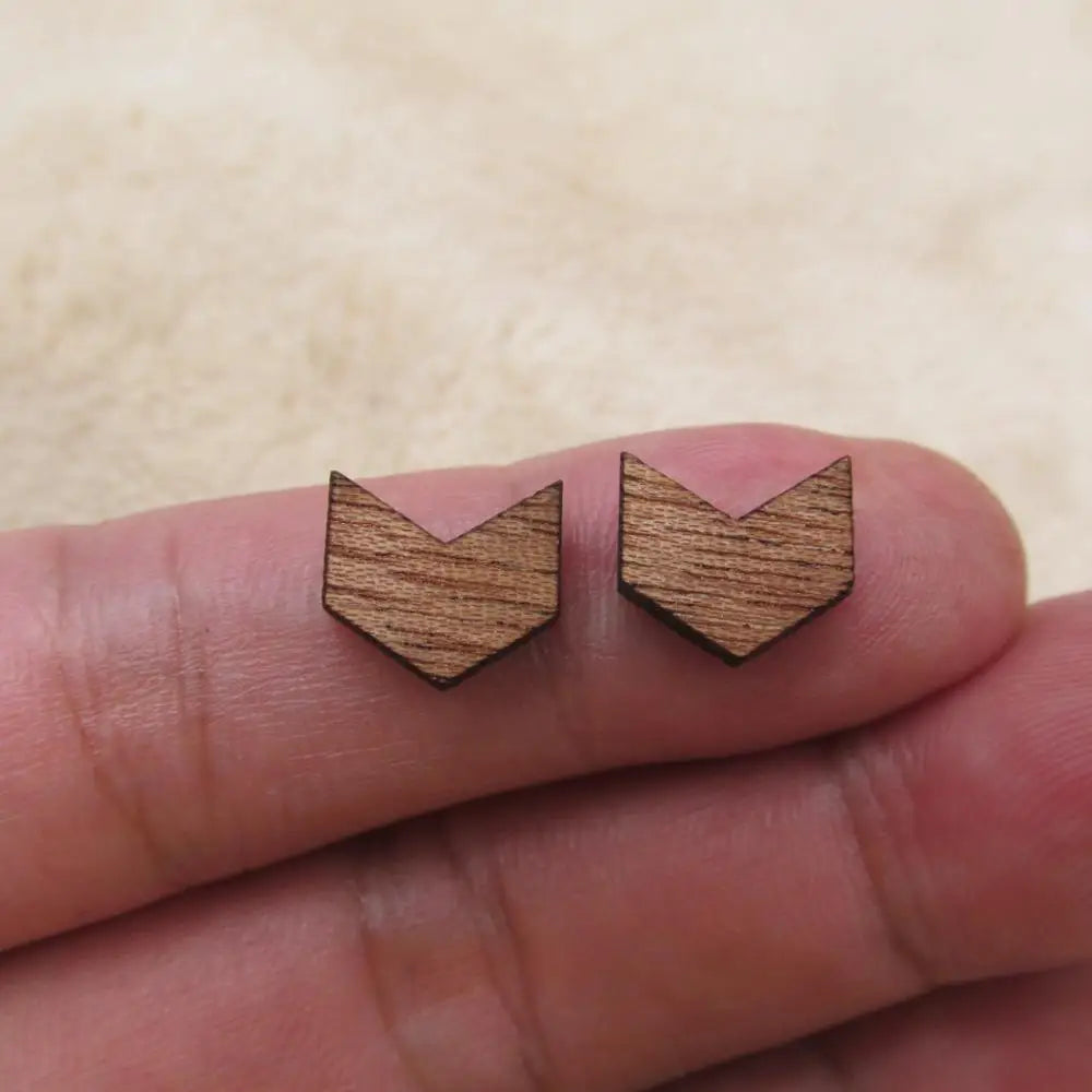 Laser Cut Unfinished Wooden Geometric Hexagon Circle Earrings, Chevro Shapes for DIY, Wood Crafts Stud Earrings, Jewelry Making