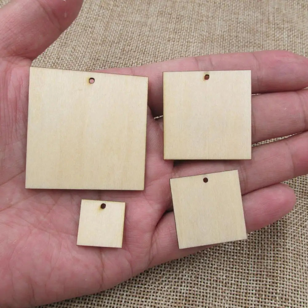 Unfinished Wooden Earring Blanks, Laser Cutouts, Square Wood, Macrame Ear Rings, Jewelry Making Supplies