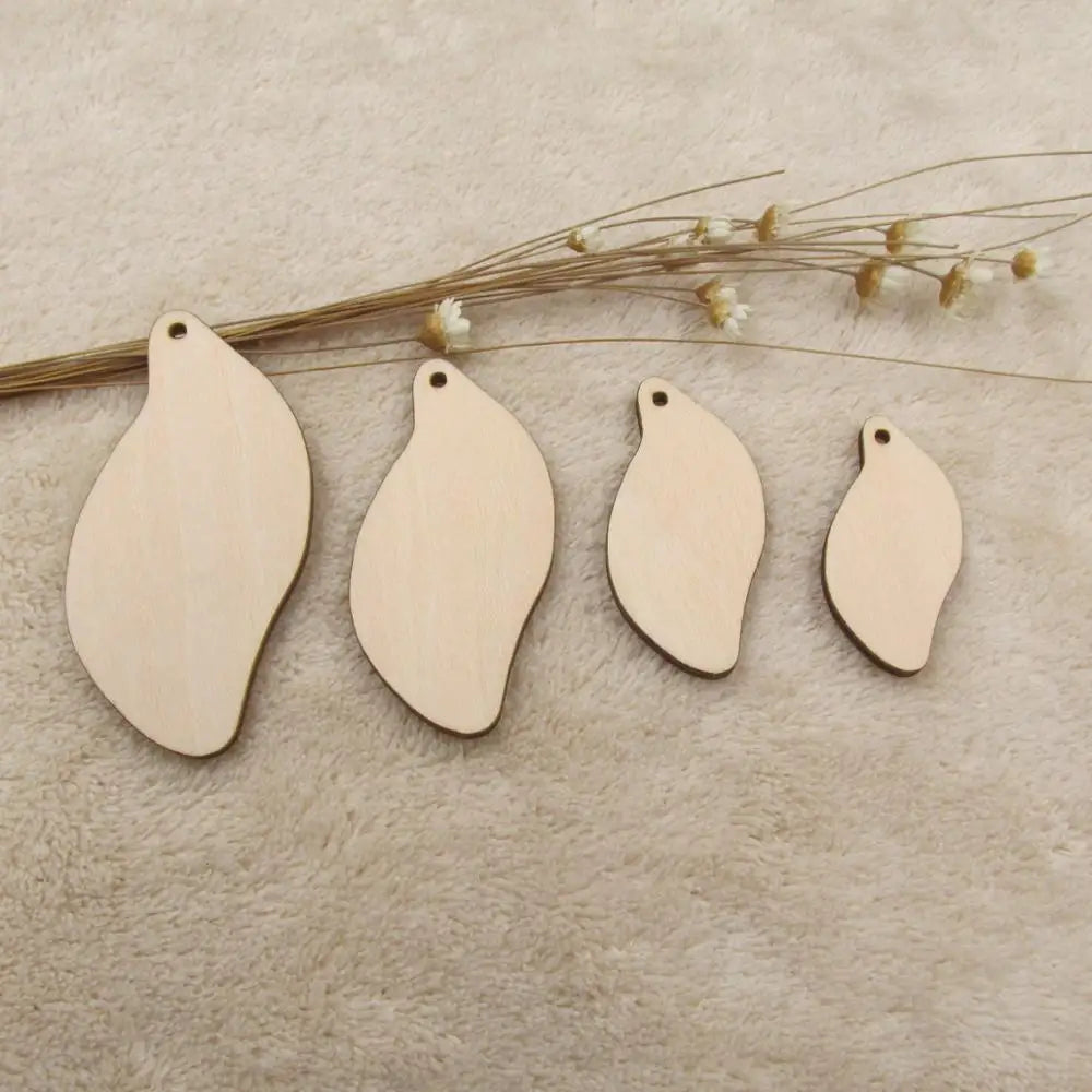Unfinished Wooden Earrings Pendants Blank Teardrop Anomaly Cutout for DIY Craft Jewelry Making