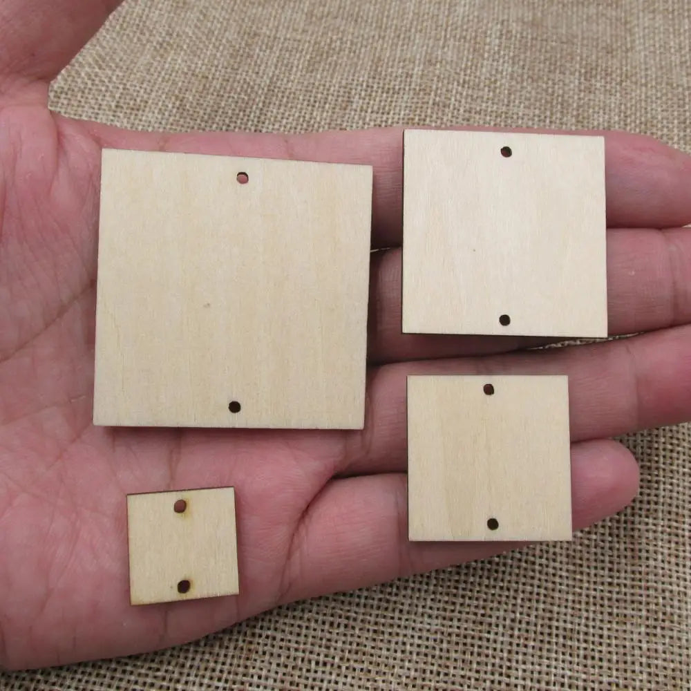Unfinished Wooden Earring Blanks, Laser Cutouts, Square Wood, Macrame Ear Rings, Jewelry Making Supplies