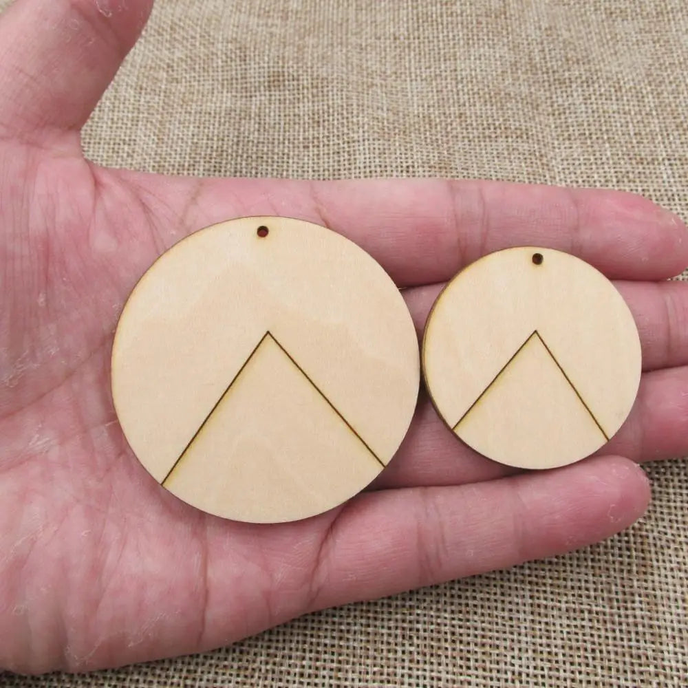 10pcs Unfinished Wood Blank Circles Jewelry Earring Jewel Base, Laser Engraved Circle, DIY Painting Project Craft