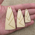 10pcs Laser Engraved Unfinished Blank Geometric Teardrop Earring Wood Shape Cutouts Plywood for DIY Jewelry Project Making