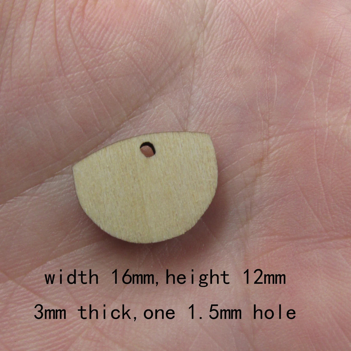 10 Pcs Unfinished Blank Wooden Geometric Chevron Half Circle Shape Cutout Plywood Connector Jewelry Finding Supplies