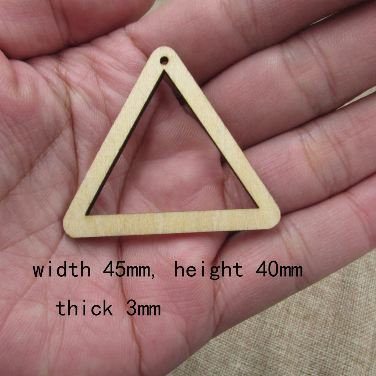 10pcs 1.75 inch Unfinished Wooden Blanks Geometric Triangle Fan Macrame DIY Earrings Parts Findings Accessories Supplies