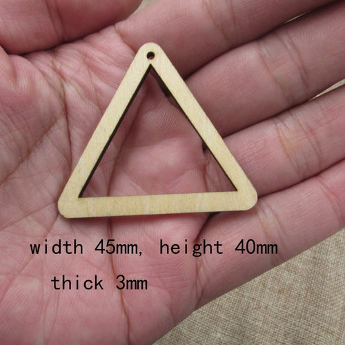 10pcs 1.75 inch Unfinished Wooden Blanks Geometric Triangle Fan Macrame DIY Earrings Parts Findings Accessories Supplies
