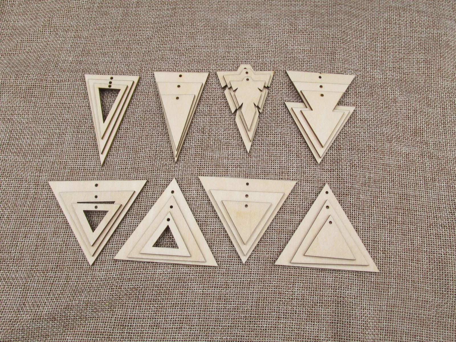 Unfinished Wood Blank Geometric Classic Triangle Shape Earring Pendant Jewelry Finding For DIY Project Making Kit