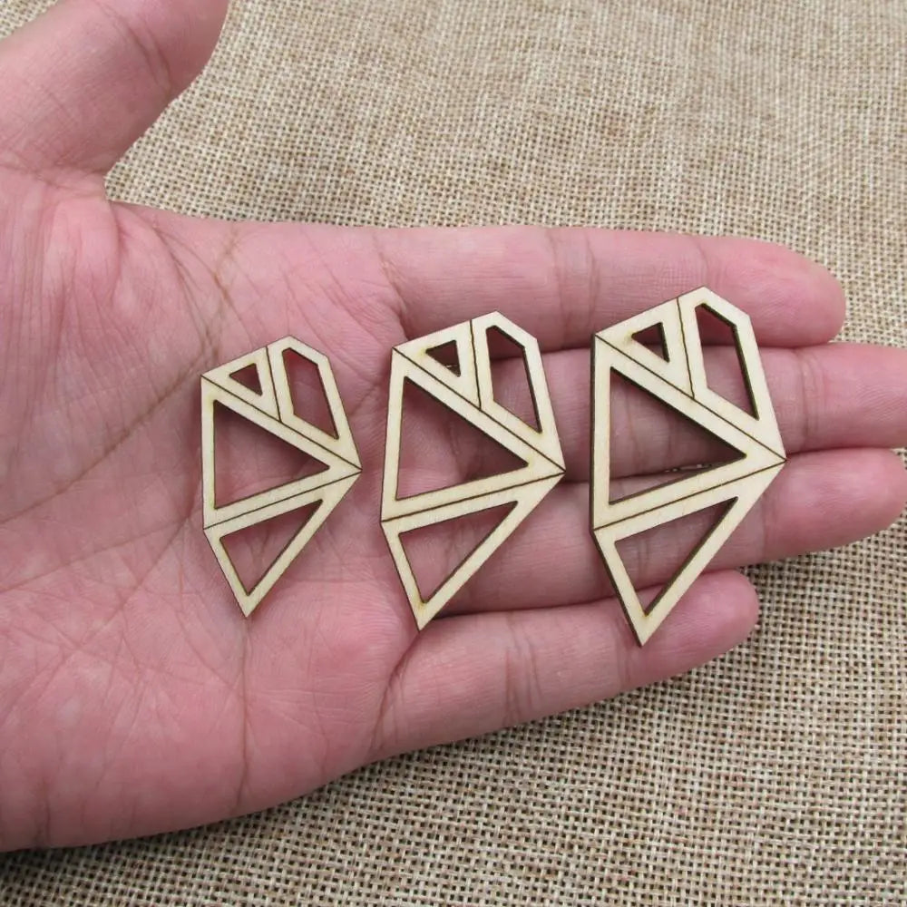 Laser Cut Geometric Unfinished Blank Wood Pendants, Wooden Charm Earring, DIY Dangle Earring, Jewelry Making Supplies