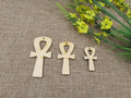 DIY Unfinished Laser Cut Wood Earrings Blank Pendant Wooden Africa Ankh Shapes Jewelry Findings For Handmade Diy Project