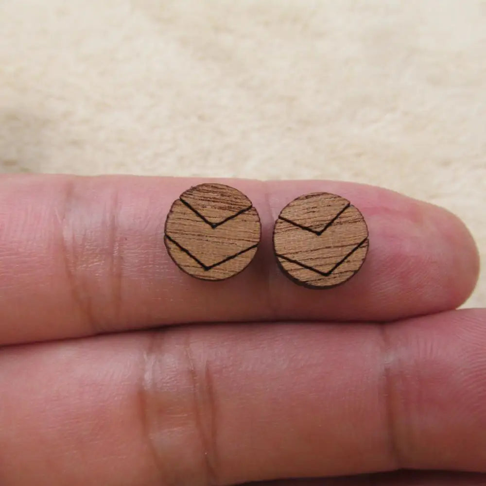 Laser Cut Unfinished Wooden Geometric Hexagon Circle Earrings, Chevro Shapes for DIY, Wood Crafts Stud Earrings, Jewelry Making