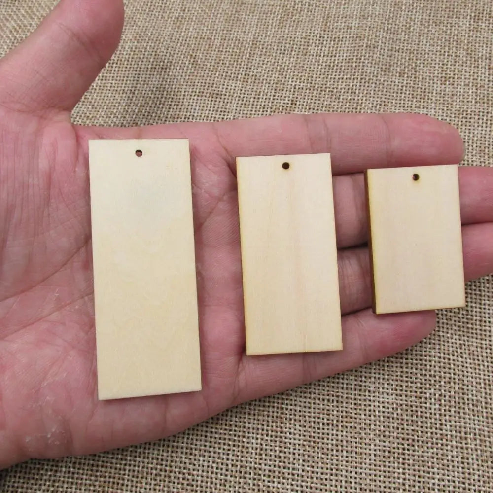 10pcs Unfinished Blank Wood Geometric Earring Rectangle Shape Cutouts Plywood For DIY Jewerly Project Making