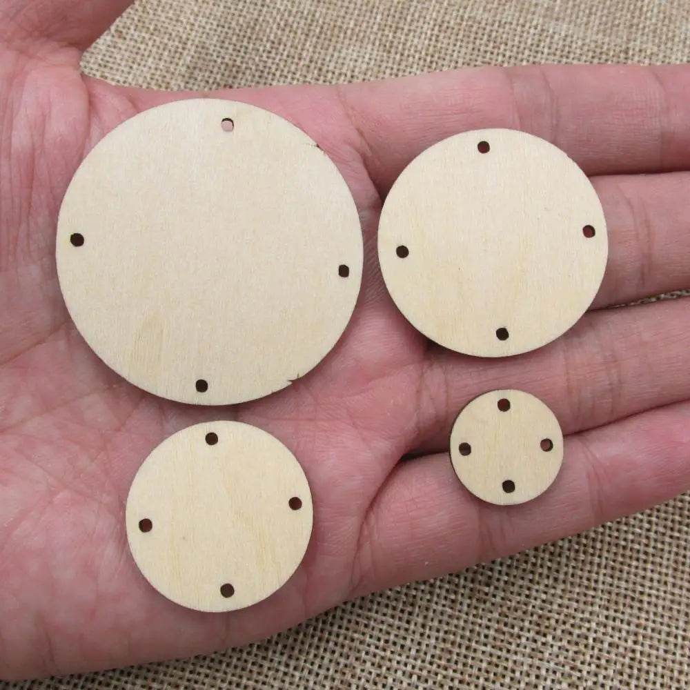 10pcs Unfinished Blanks Laser Cut Shape, Round Circle Cutouts, Wood Macrame Ear Rings, Jewelry Making Supplies