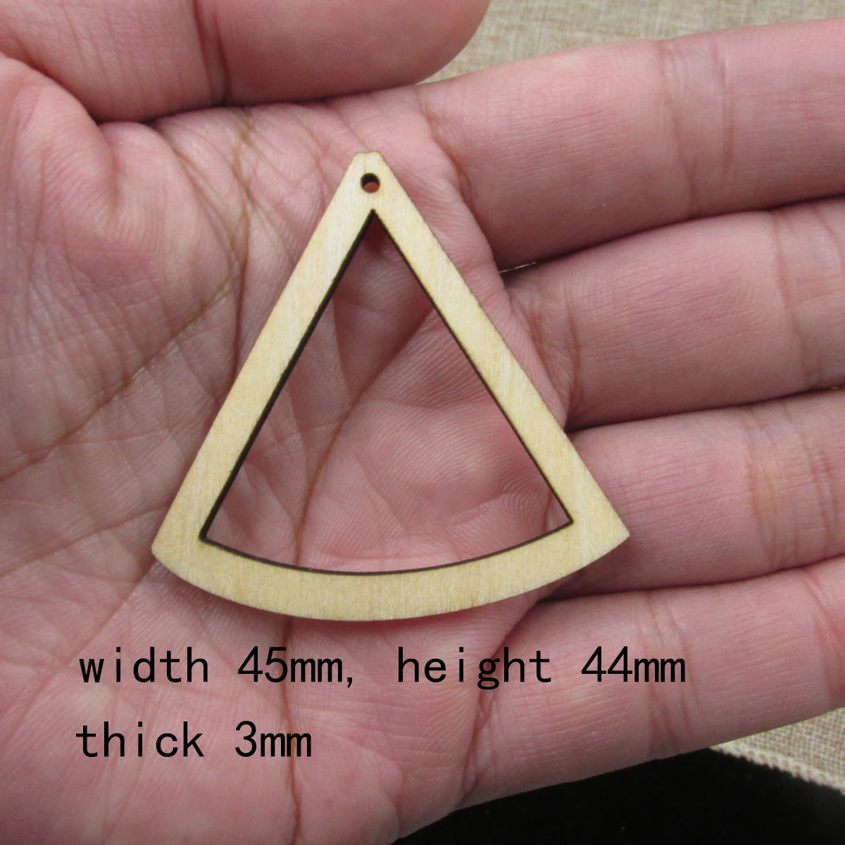 10pcs 1.75 inch Unfinished Wooden Blanks Geometric Triangle Fan Macrame DIY Earrings Parts Findings Accessories Supplies