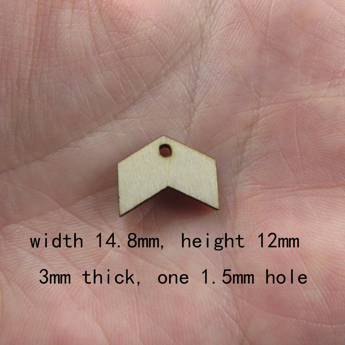 10 Pcs Unfinished Blank Wooden Geometric Chevron Half Circle Shape Cutout Plywood Connector Jewelry Finding Supplies
