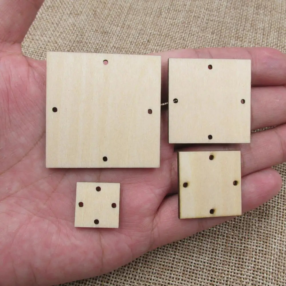 Unfinished Wooden Earring Blanks, Laser Cutouts, Square Wood, Macrame Ear Rings, Jewelry Making Supplies