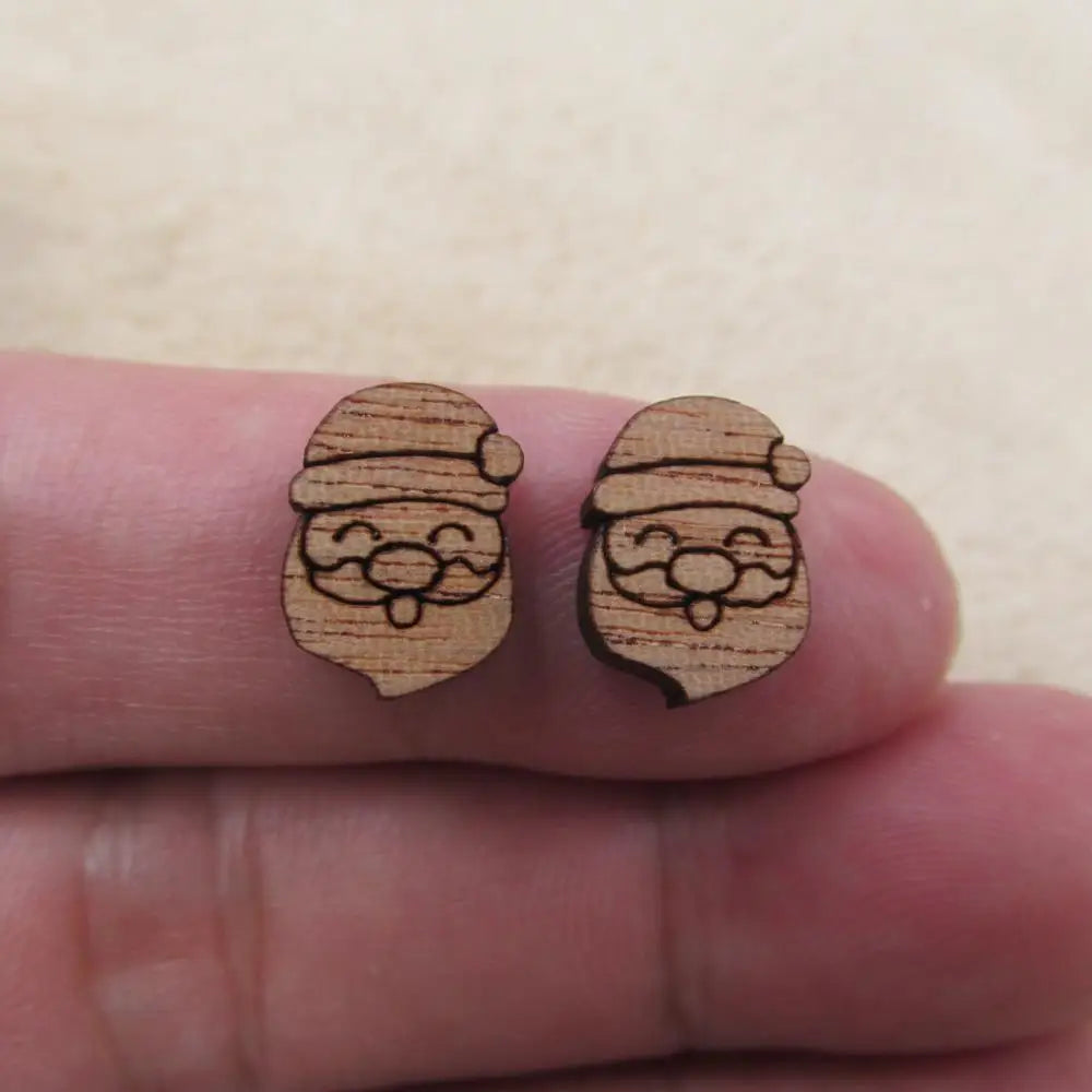 10pcs Unfinished Solid Wooden Christmas Tree, Boot Snowman, DIY Wood Crafts, Stud Earrings, Jewelry Making
