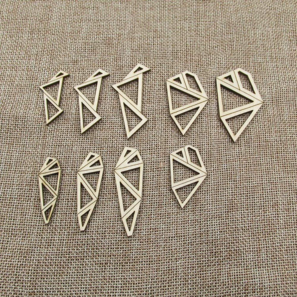 Laser Cut Geometric Unfinished Blank Wood Pendants, Wooden Charm Earring, DIY Dangle Earring, Jewelry Making Supplies