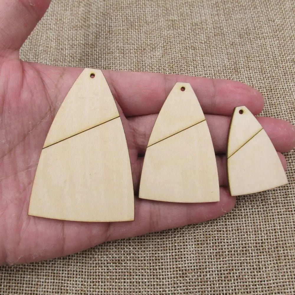 10pcs Laser Engraved Unfinished Blank Geometric Teardrop Earring Wood Shape Cutouts Plywood for DIY Jewelry Project Making