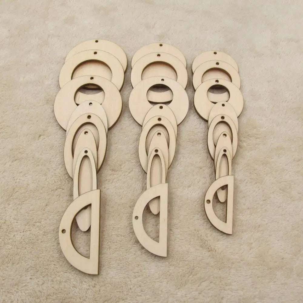 Unfinished Wooden Earrings, Blank Circle, Oval Wood Drop, Dangle Ear Rings for Jewelry, DIY Craft Making Supplies