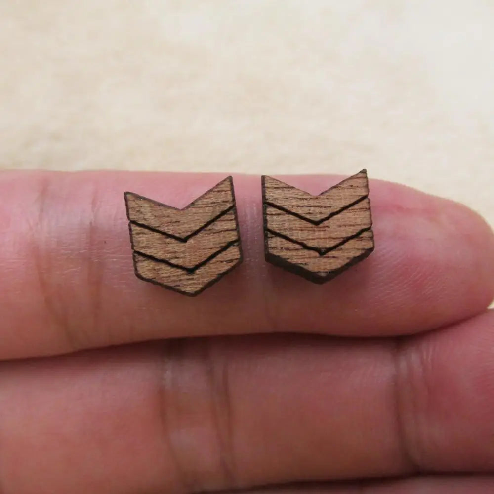 Laser Cut Unfinished Wooden Geometric Hexagon Circle Earrings, Chevro Shapes for DIY, Wood Crafts Stud Earrings, Jewelry Making
