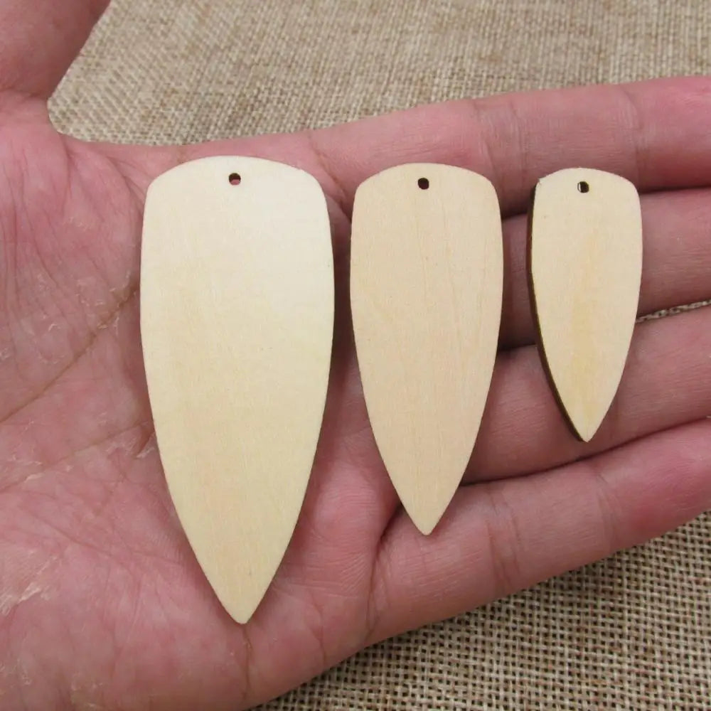 10pcs Unfinished Blank Classic Leaf Teardrop Earring Wood Shape Cutouts Plywood for DIY Jewelry Project Making