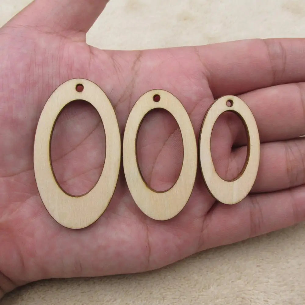 Unfinished Wooden Earrings, Blank Circle, Oval Wood Drop, Dangle Ear Rings for Jewelry, DIY Craft Making Supplies