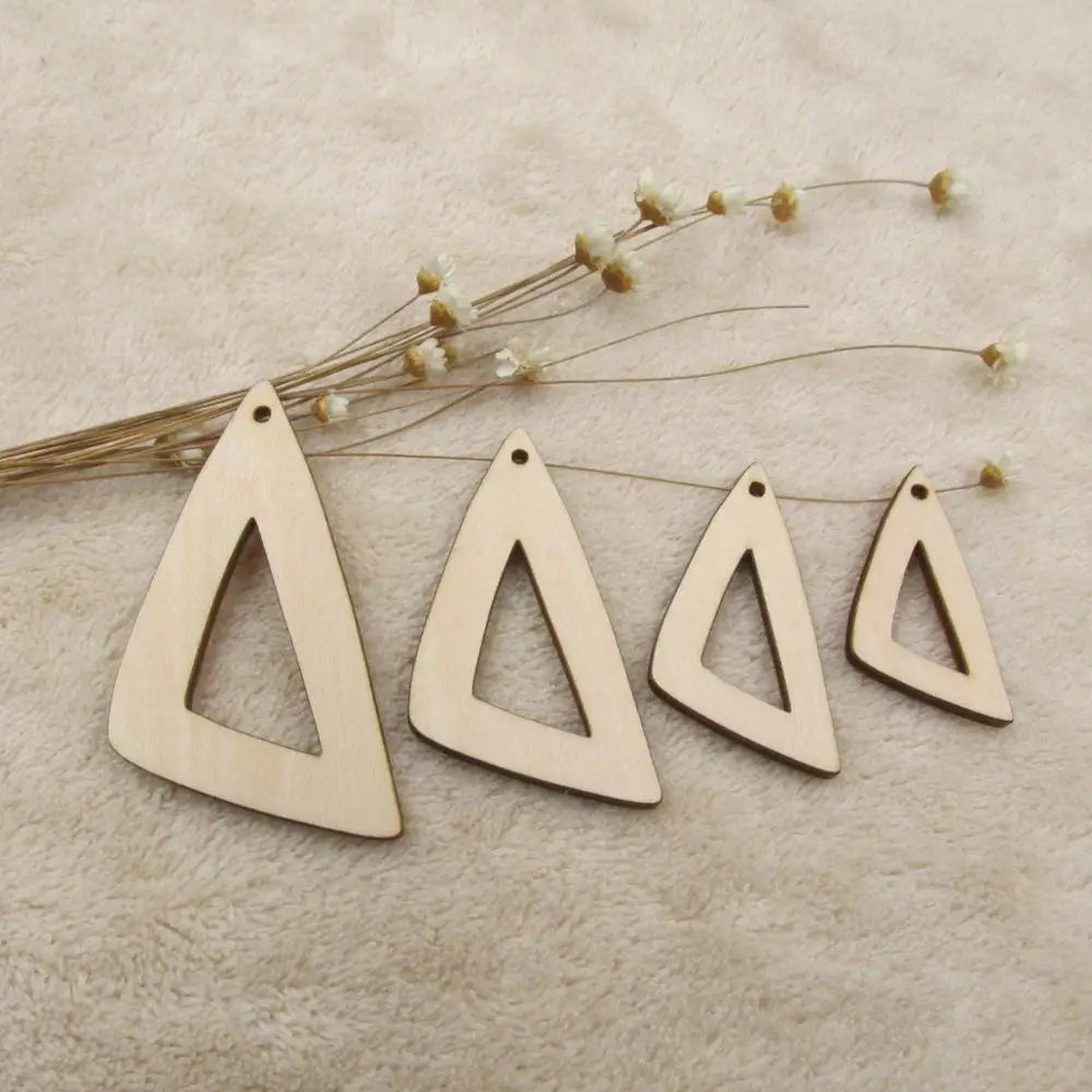 10pcs Unfinished Geometric Wooden Earrings Blank Plywood Pendants Dangle Earring Wood Charms For DIY Craft Jewelry Making