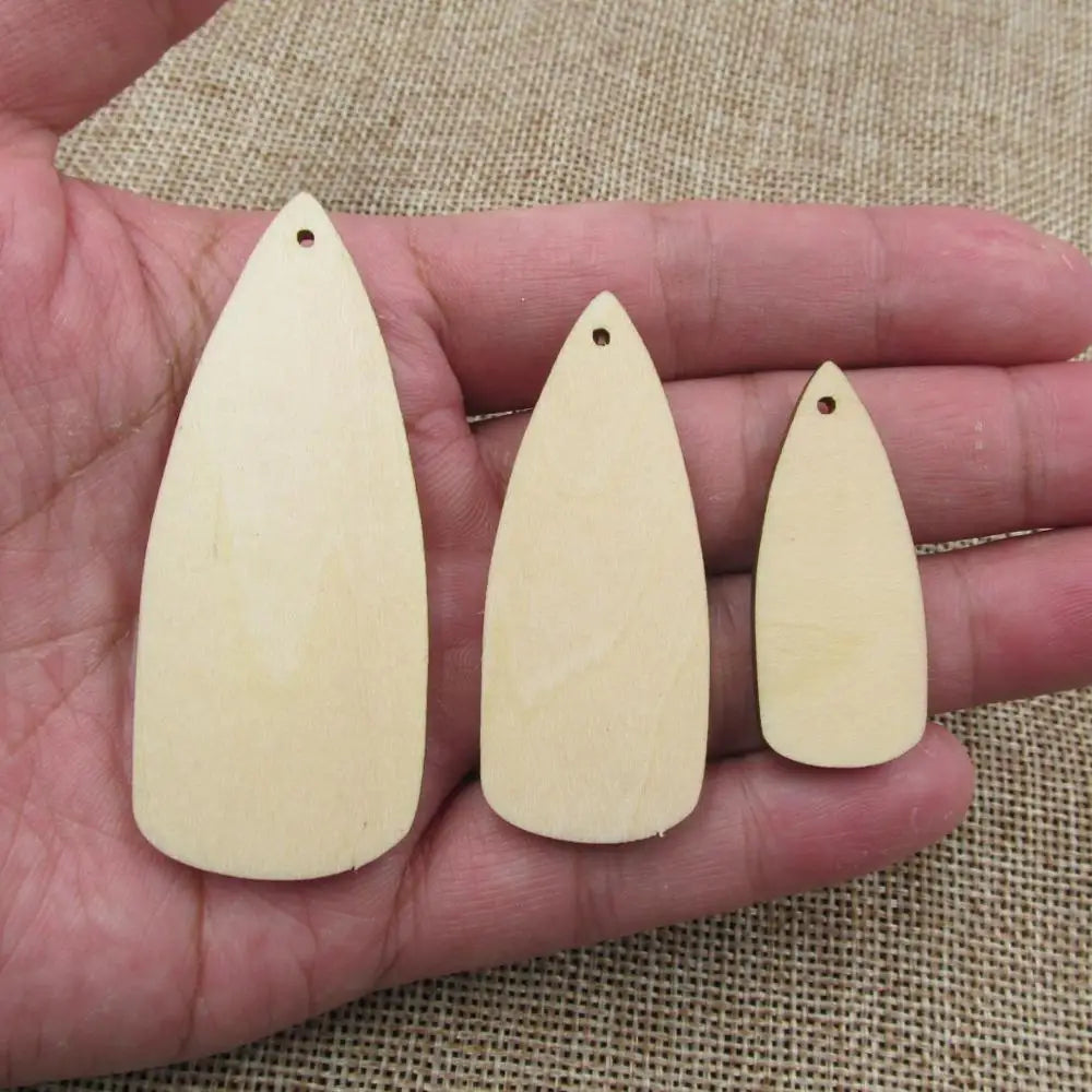 Unfinished Wood Teardrop Earring, Blank Shapes, Jewelry Jewel Base for Epoxy Resin and Acrylic Paint