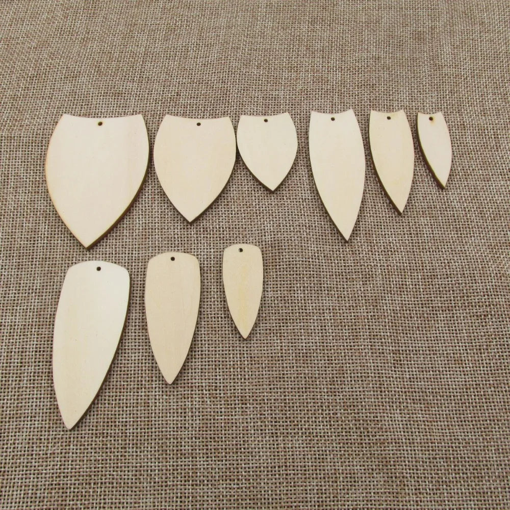 10pcs Unfinished Blank Classic Leaf Teardrop Earring Wood Shape Cutouts Plywood for DIY Jewelry Project Making