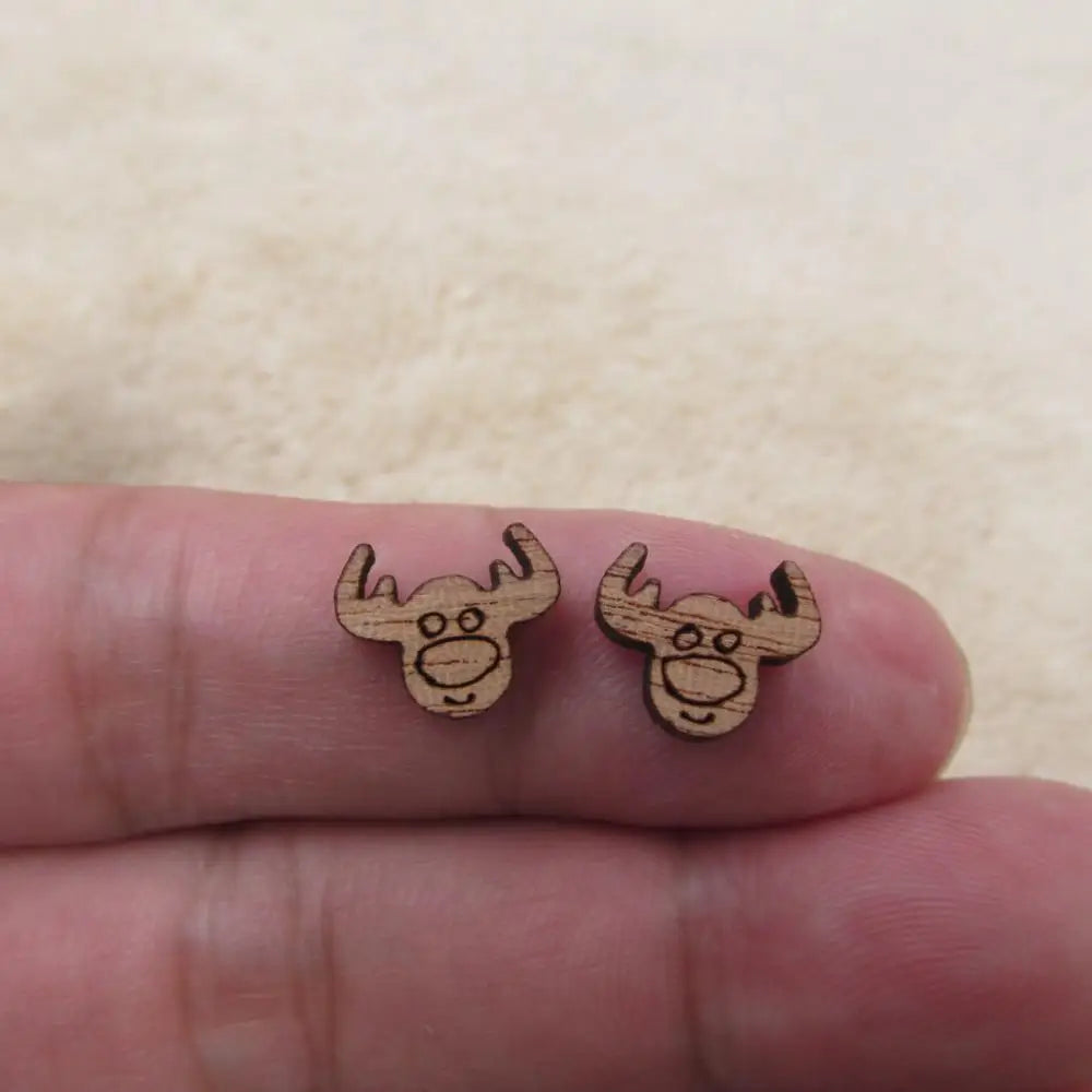 10pcs Unfinished Solid Wooden Christmas Tree, Boot Snowman, DIY Wood Crafts, Stud Earrings, Jewelry Making