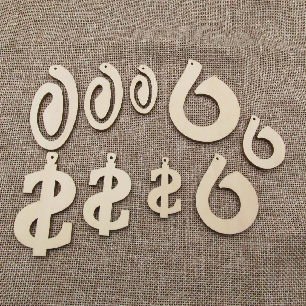 10pcs Unfinished Snake Sign Money Wood Shapes Plywood, Blank Cutouts for Jewelry, Earrings, Jewel Base Making