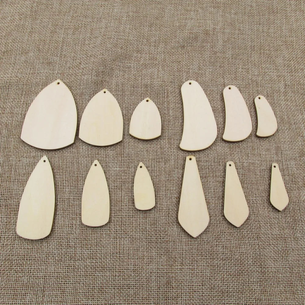 Unfinished Wood Teardrop Earring, Blank Shapes, Jewelry Jewel Base for Epoxy Resin and Acrylic Paint