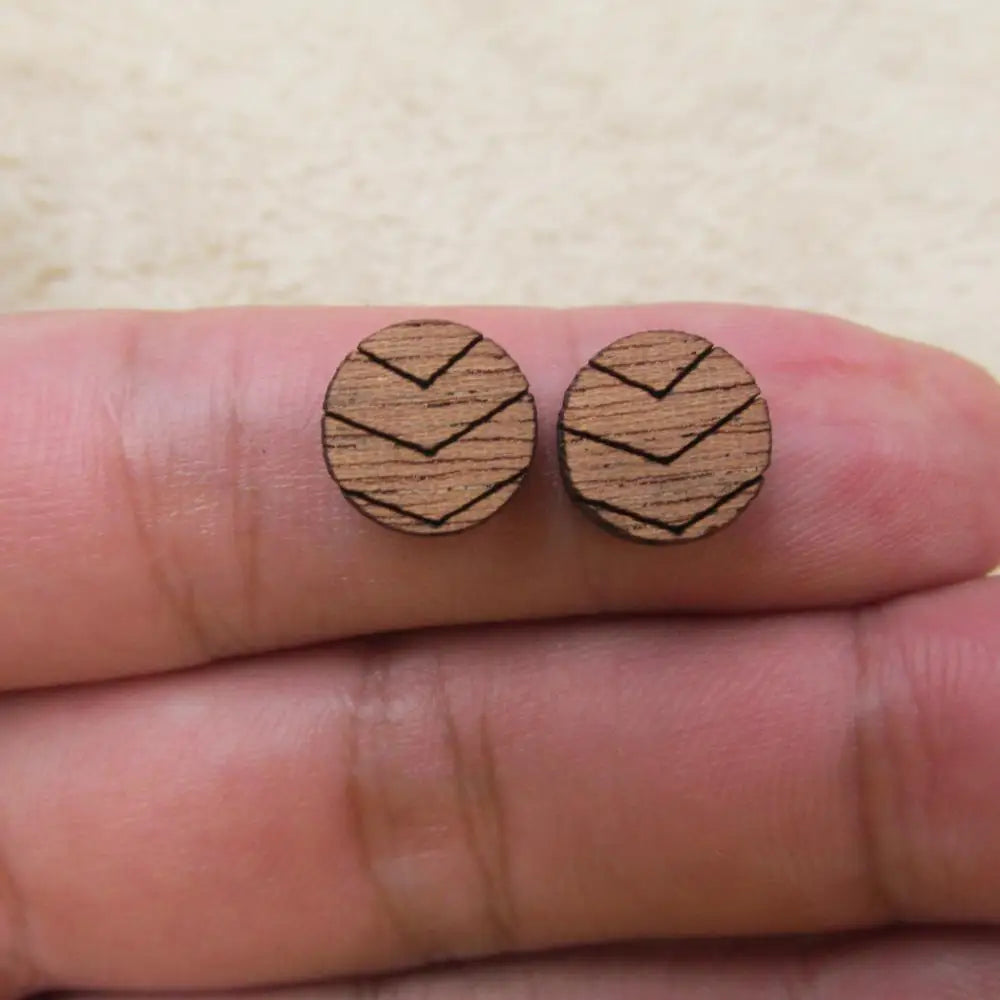 Laser Cut Unfinished Wooden Geometric Hexagon Circle Earrings, Chevro Shapes for DIY, Wood Crafts Stud Earrings, Jewelry Making