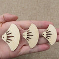 Unfinished Blank Circle Fan Wood Shape Cutout Wooden Charm Earring, DIY Dangle Earring, Jewelry Making Supplies