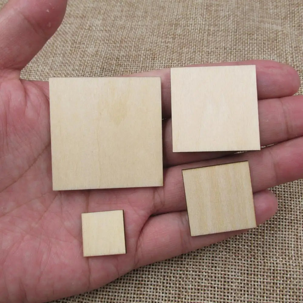 Unfinished Wooden Earring Blanks, Laser Cutouts, Square Wood, Macrame Ear Rings, Jewelry Making Supplies