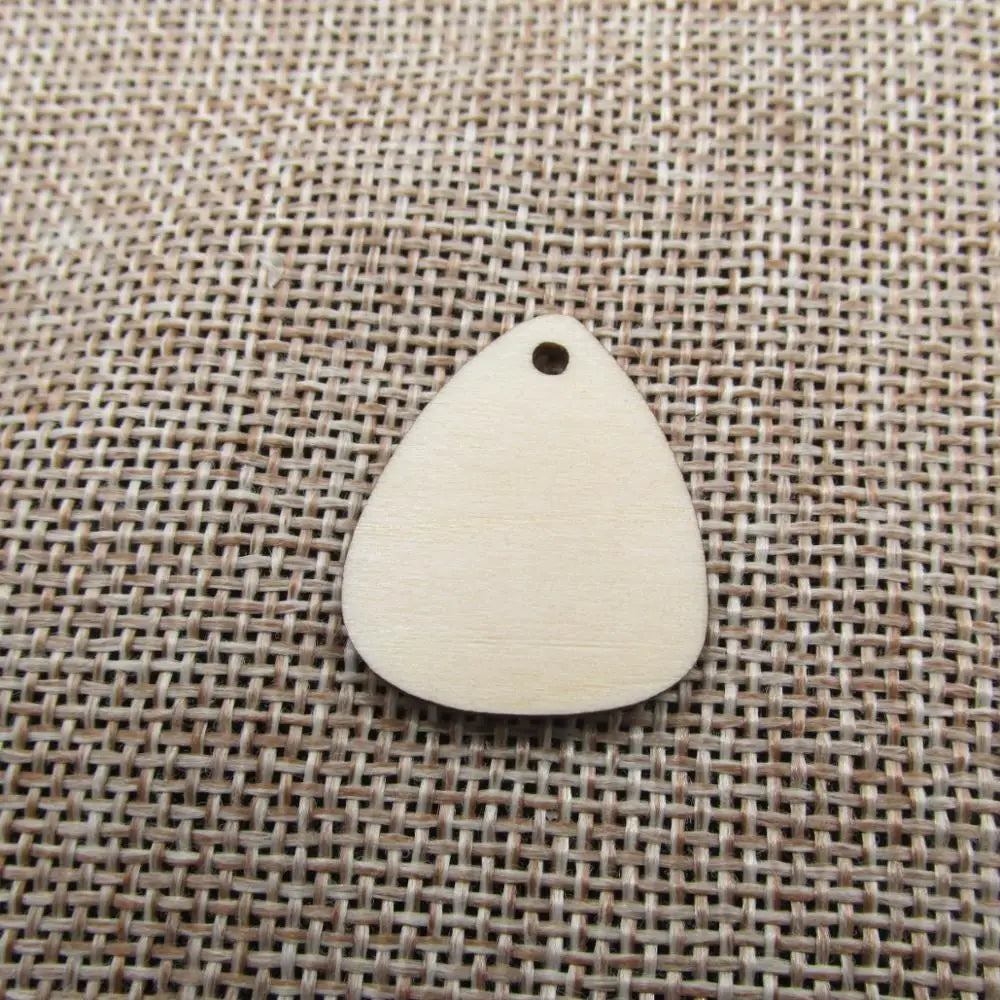 10pcs Unfinished Wood Earrings Blanks, Stone and Guitar Pick Shape, Cutouts Plywood for DIY Crafts, Jewel Base Making