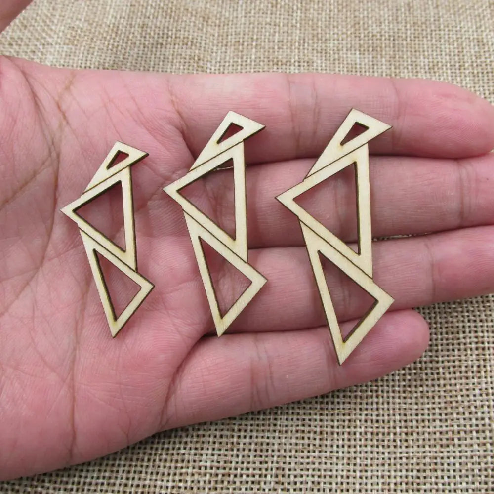 Laser Cut Geometric Unfinished Blank Wood Pendants, Wooden Charm Earring, DIY Dangle Earring, Jewelry Making Supplies