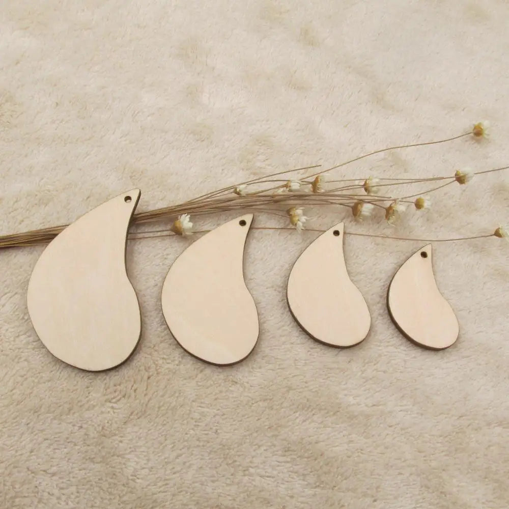 Unfinished Wooden Earrings Pendants Blank Teardrop Anomaly Cutout for DIY Craft Jewelry Making