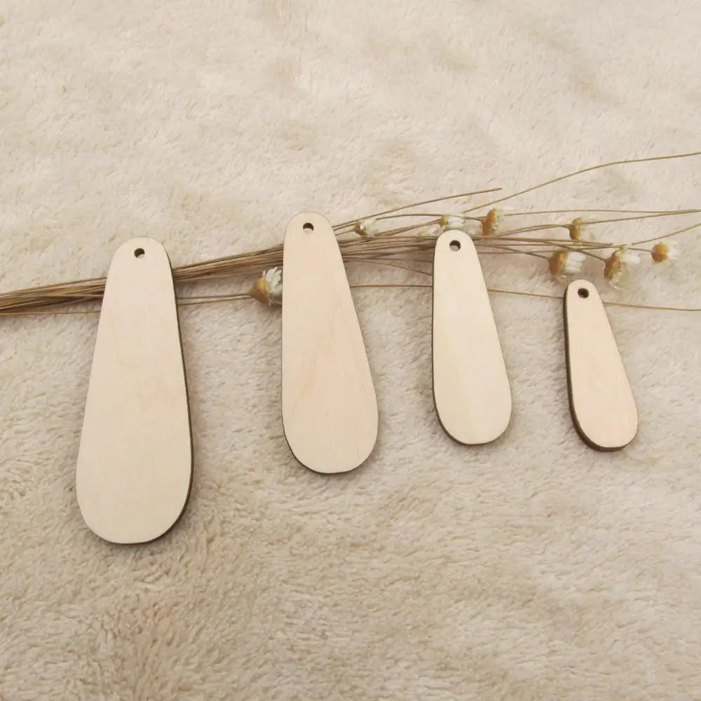 Unfinished Wooden Earrings Pendants Blank Teardrop Anomaly Cutout for DIY Craft Jewelry Making