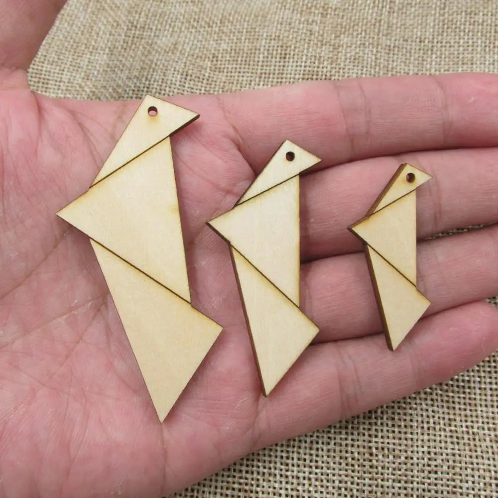 10pcs Laser Engraved Unfinished Blank Geometric Earring Bird Leaf Leaves Wood Shape Cutouts Plywood For DIY Jewerly Project Making