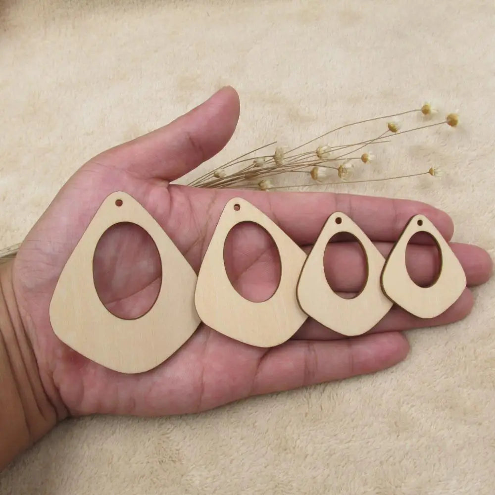 10pcs Unfinished Wooden Teardrop Earring Pendants Blank Item Crafts for Jewelry DIY Making