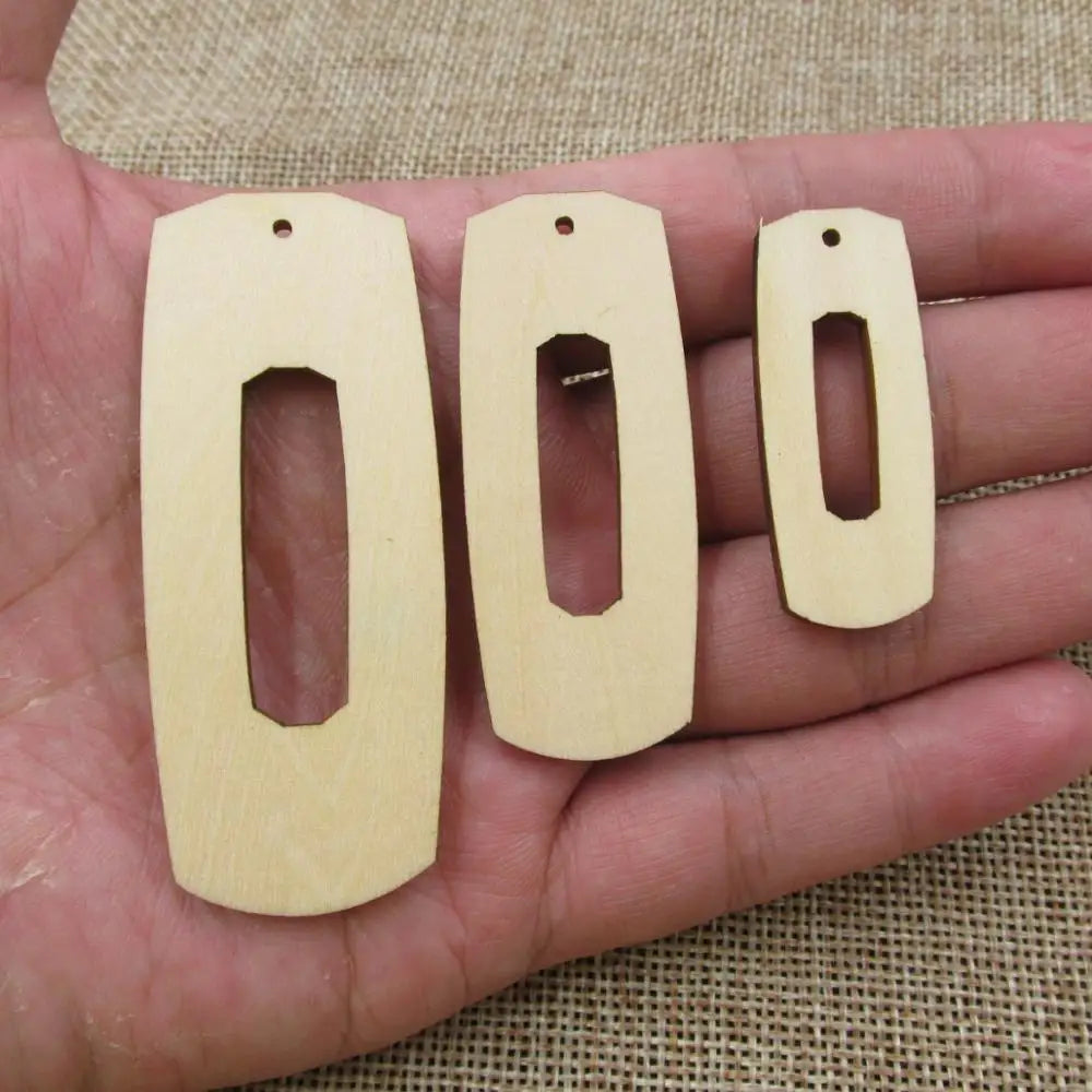 Tear Drop Wood Cutouts Plywood for DIY Jewelry Project Making, Unfinished Blank Rectangle Plywood