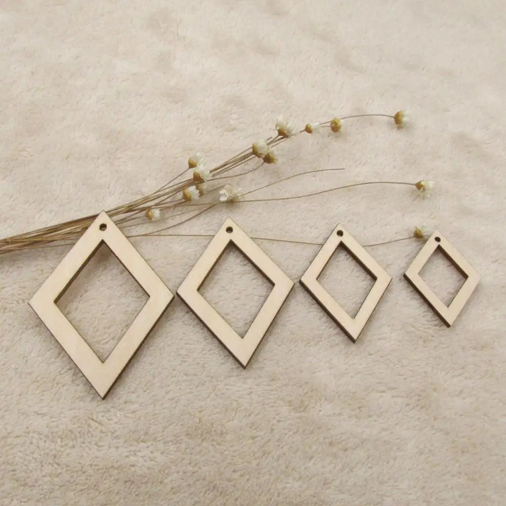 10pcs Unfinished Geometric Wooden Earrings Blank Plywood Pendants Dangle Earring Wood Charms For DIY Craft Jewelry Making