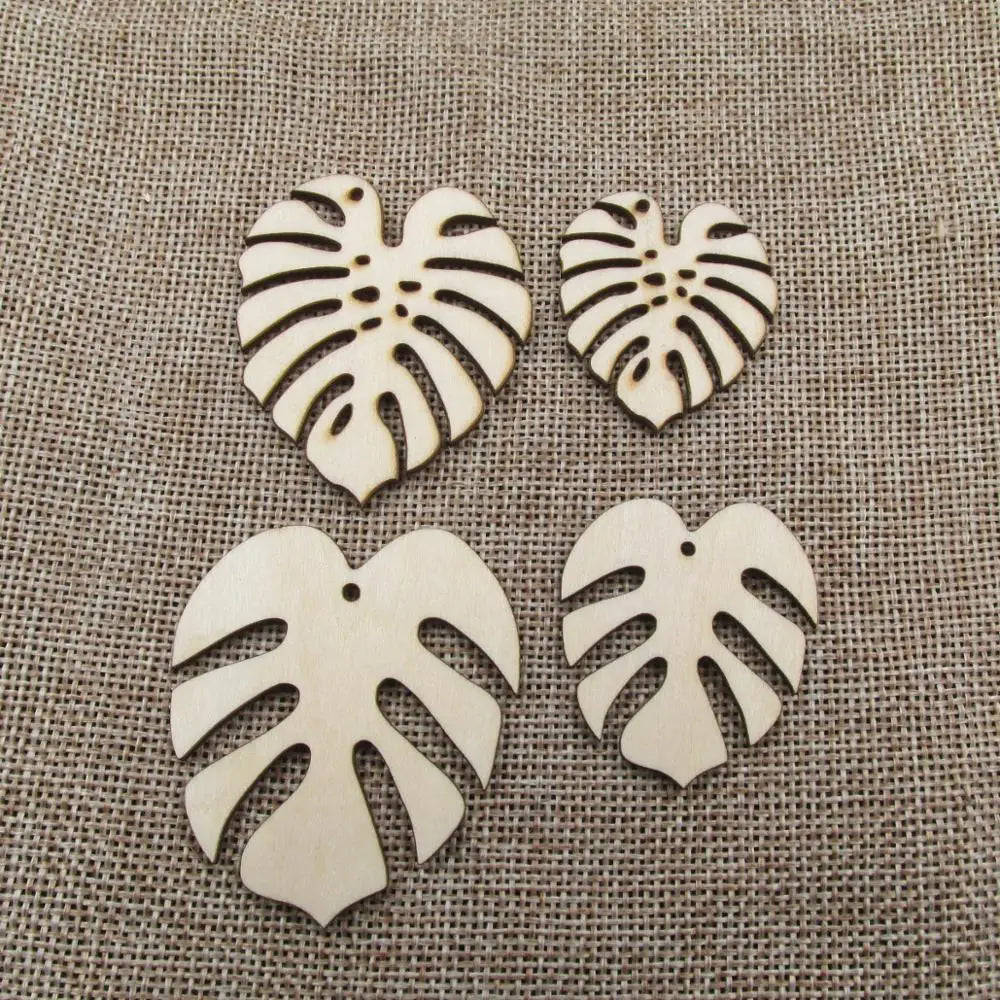10pcs Unfinished Wood Monstera Leaf Shapes, Monstera Wooden Pin Blanks, DIY Jewelry, Earrings Paint