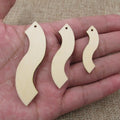 10pcs Unfinished Blank Wood Wave Rectangle Shape Cutouts Plywood for DIY Jewelry Project Making