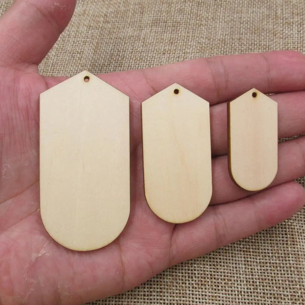 10pcs Unfinished Blank Geometric Hexagon Earring Wood Shape Cutouts Plywood for DIY Jewelry Project Making