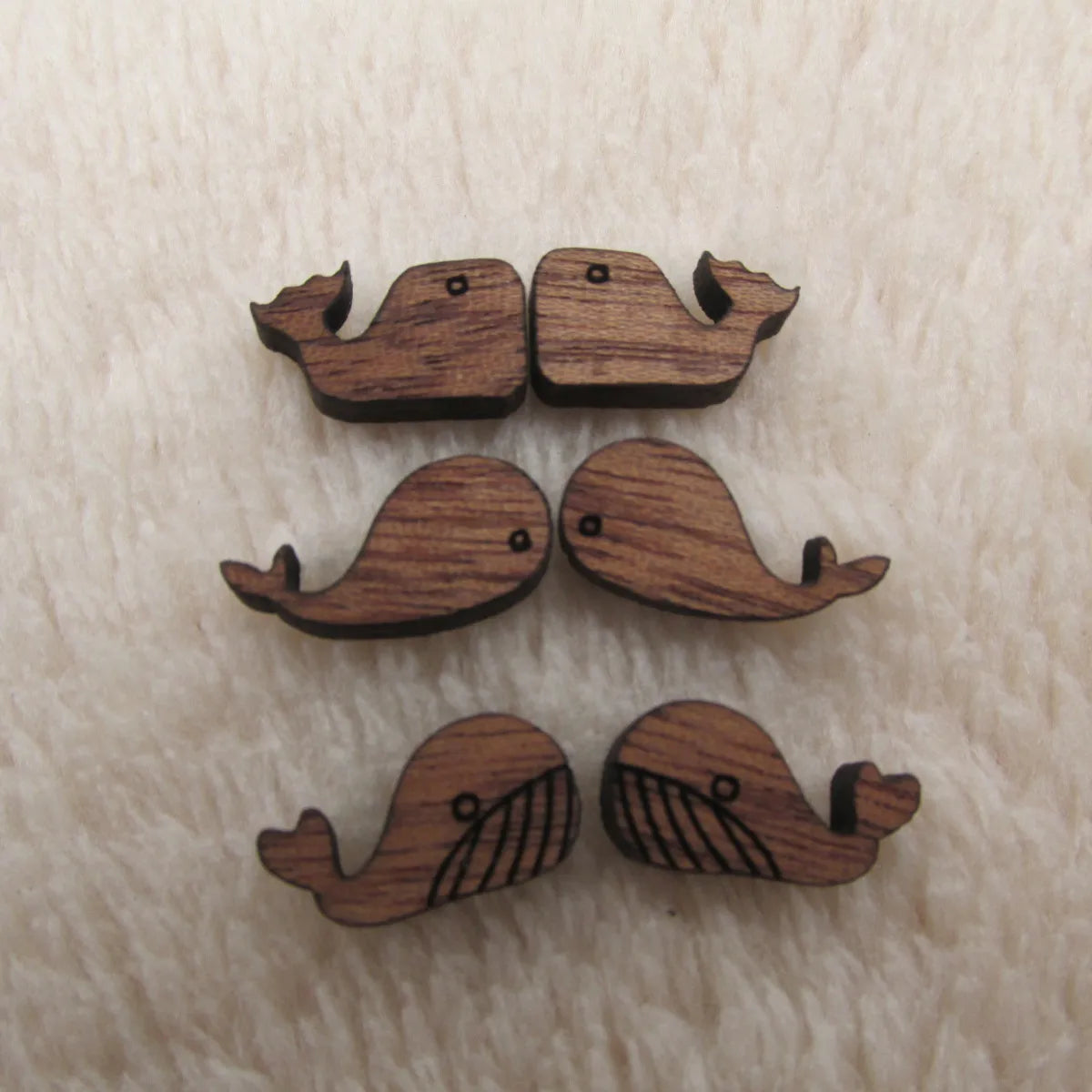 Laser Cut Unfinished Wooden Cabochon, Sea Animal whale, Jewelry Accessory for DIY Handmade Earring, Stud Pin