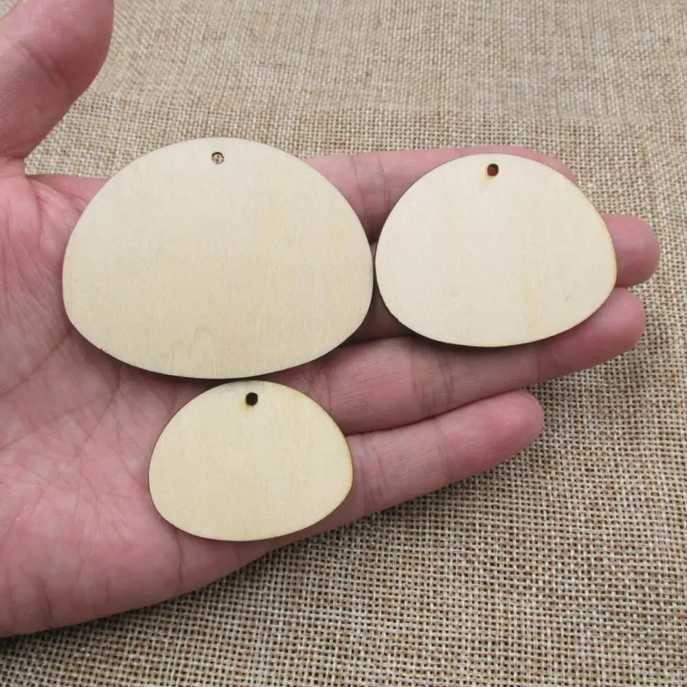 10pcs Unfinished Wood Earrings Blanks, Wooden Stone Shape, Cutouts Plywood for DIY Crafts, Jewel Base Making